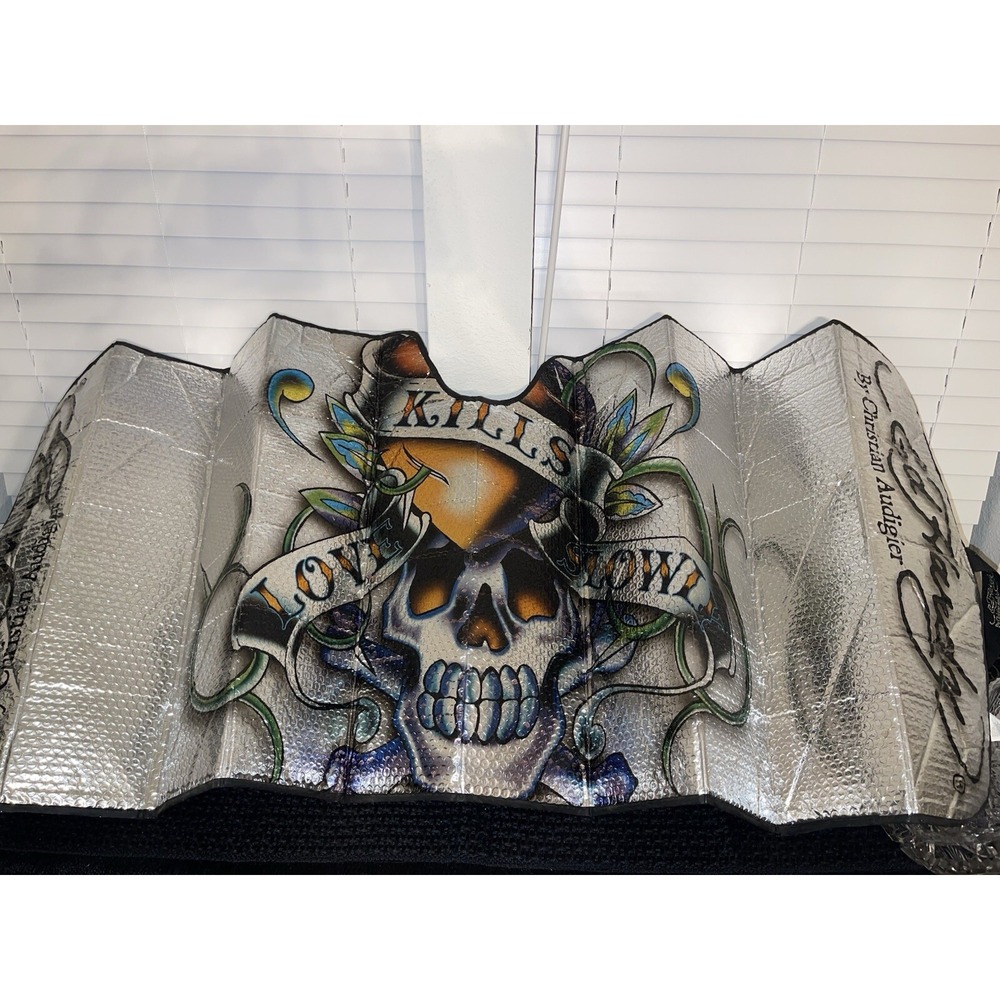 Vintage Ed Hardy Reflective Car Sun Visor